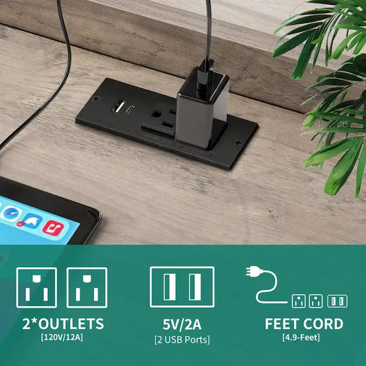 Moasis Nightstands Set of 2 with Storage Shelves End Side Table with Charging Station USB