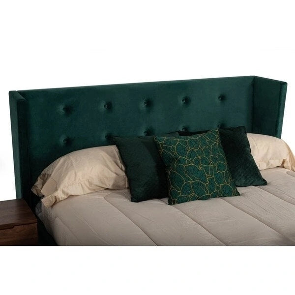 Carson Carrington Uddesbo Modern Green Fabric & Walnut Bed