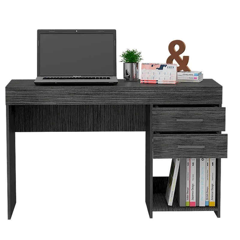 FM Furniture Austin Writing Computer Desk with Two Drawers and One Cabinet