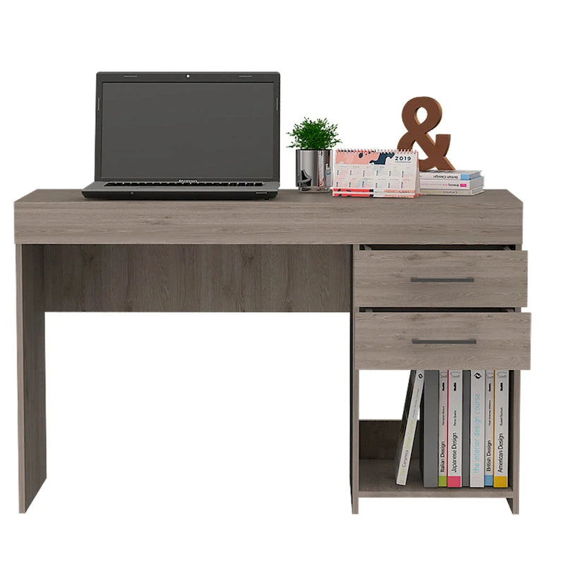 FM Furniture Austin Writing Computer Desk with Two Drawers and One Cabinet