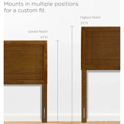 Viola Country Style Full Size Walnut Wooden Headboard