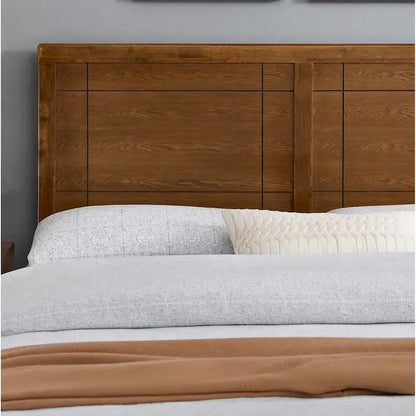Viola Country Style Full Size Walnut Wooden Headboard