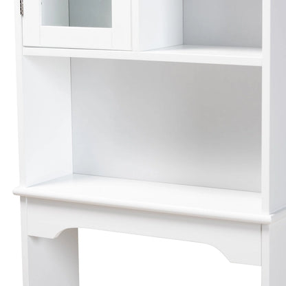 Campbell White Finished Wood Over the Toilet Bathroom Storage Cabinet