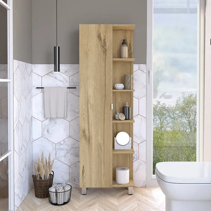 Mirror Linen Cabinet with 4Interior Shelves and 5 External Shelves