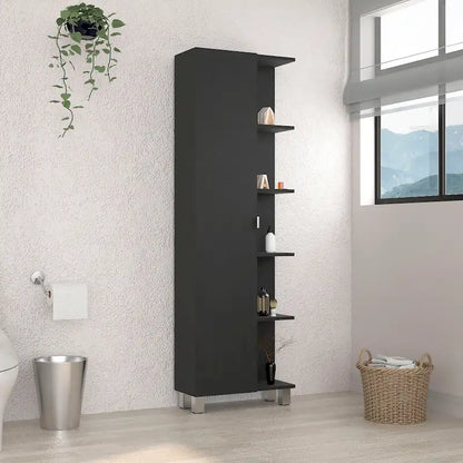Mirror Linen Cabinet with 4Interior Shelves and 5 External Shelves