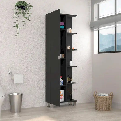Mirror Linen Cabinet with 4Interior Shelves and 5 External Shelves
