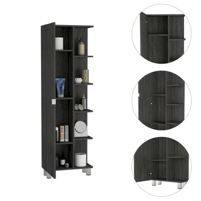 Mirror Linen Cabinet with 4Interior Shelves and 5 External Shelves