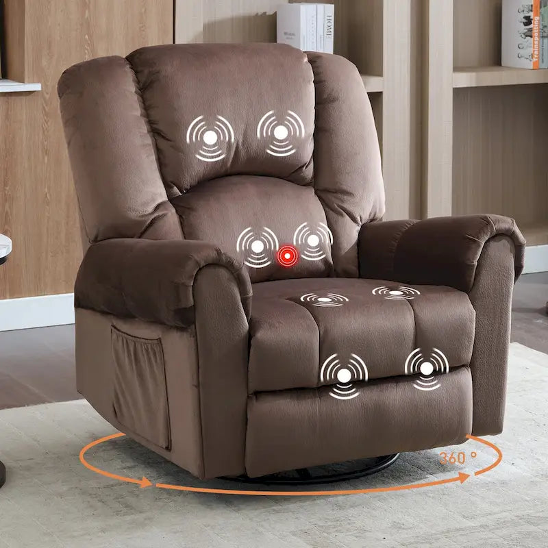 Swivel Rocker Recliners Rocking Swivel Recliner Chair With Massage And Heat With Side Pockets