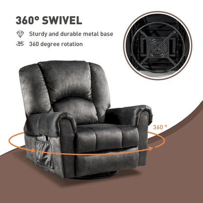 Swivel Rocker Recliners Rocking Swivel Recliner Chair With Massage And Heat With Side Pockets