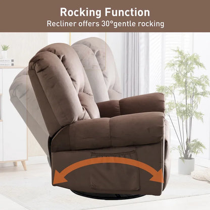 Swivel Rocker Recliners Rocking Swivel Recliner Chair With Massage And Heat With Side Pockets