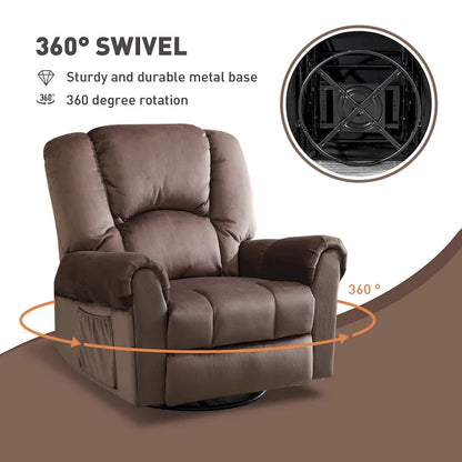 Swivel Rocker Recliners Rocking Swivel Recliner Chair With Massage And Heat With Side Pockets