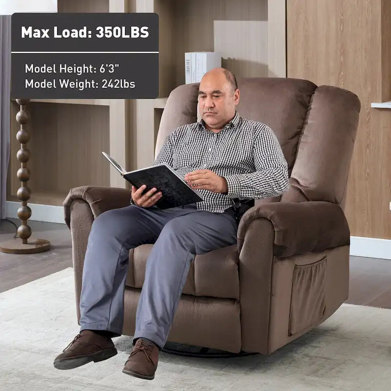 Swivel Rocker Recliners Rocking Swivel Recliner Chair With Massage And Heat With Side Pockets