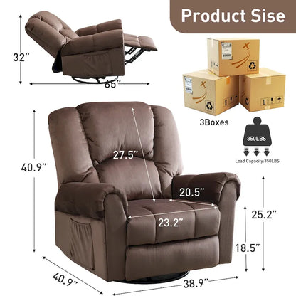 Swivel Rocker Recliners Rocking Swivel Recliner Chair With Massage And Heat With Side Pockets