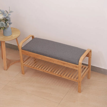 Proman Products Cambridge Bamboo Shoe Bench, Natural, 35.5 W x 13 D x 20 H