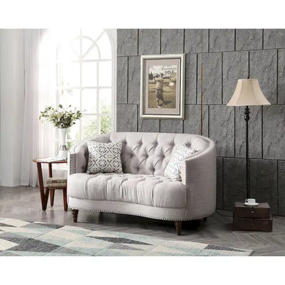Charleston Tufted Fabric Loveseat