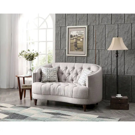 Charleston Tufted Fabric Loveseat