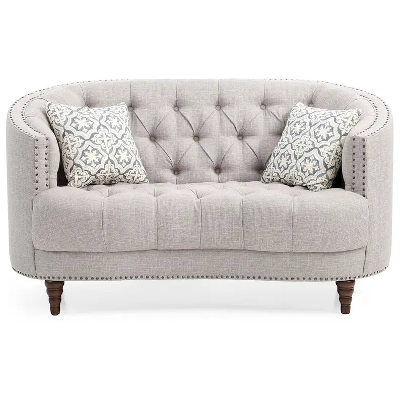 Charleston Tufted Fabric Loveseat