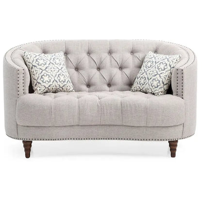 Charleston Tufted Fabric Loveseat