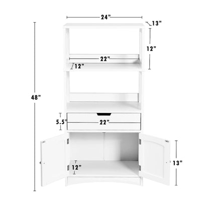Bathroom Storage Cabinet with Drawer and 2 Open Shelves