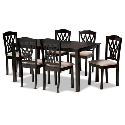 Salem Modern and Contemporary Wood 7-Piece Dining Set