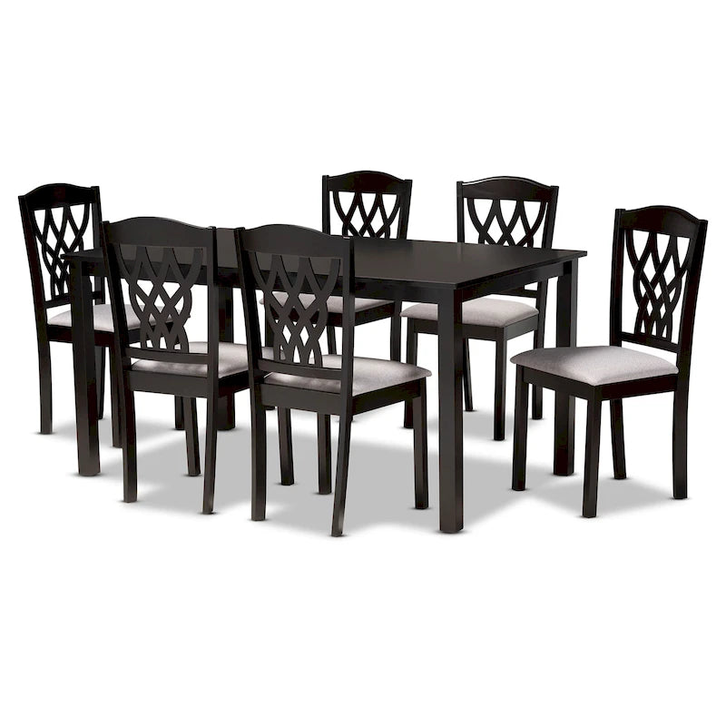 Salem Modern and Contemporary Wood 7-Piece Dining Set