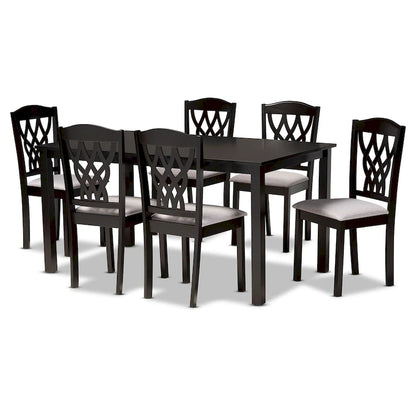 Salem Modern and Contemporary Wood 7-Piece Dining Set