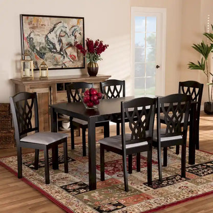 Salem Modern and Contemporary Wood 7-Piece Dining Set