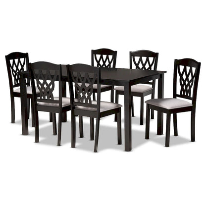 Salem Modern and Contemporary Wood 7-Piece Dining Set