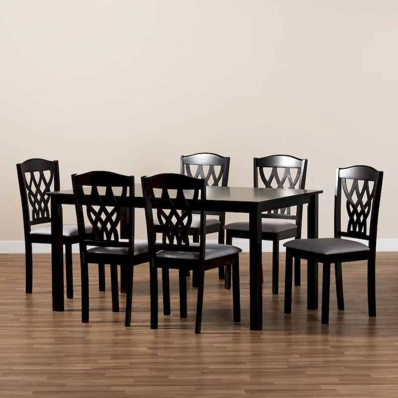 Salem Modern and Contemporary Wood 7-Piece Dining Set