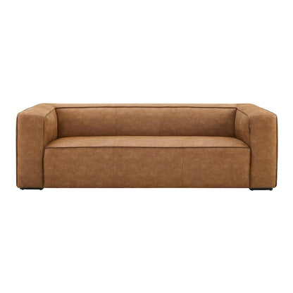 Aurora Modern Brown Blended Leather Sofa - 89.8W x 38.2D x 27.2H