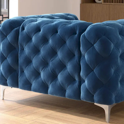 Corvus Aosta Tufted Velvet Loveseat and Sofa Living Room Chesterfield Set