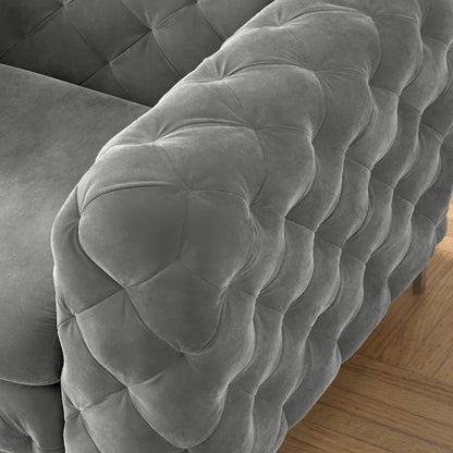 Corvus Aosta Tufted Velvet Loveseat and Sofa Living Room Chesterfield Set