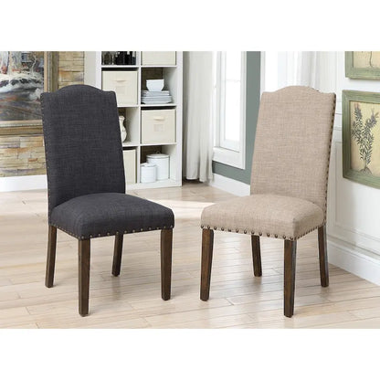 Furniture of America Kerg Rustic Flax Fabric Side Chairs (Set of 2)