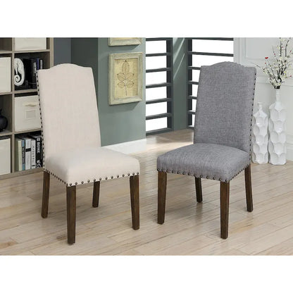 Furniture of America Kerg Rustic Flax Fabric Side Chairs (Set of 2)