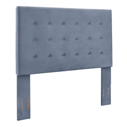 Reston Square Upholstered Full/Queen Headboard in Cornflower Microfiber