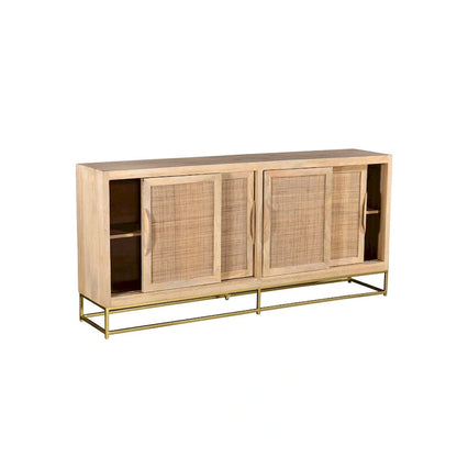 Bengal Manor Natural Cane 4 Sliding Door Sideboard