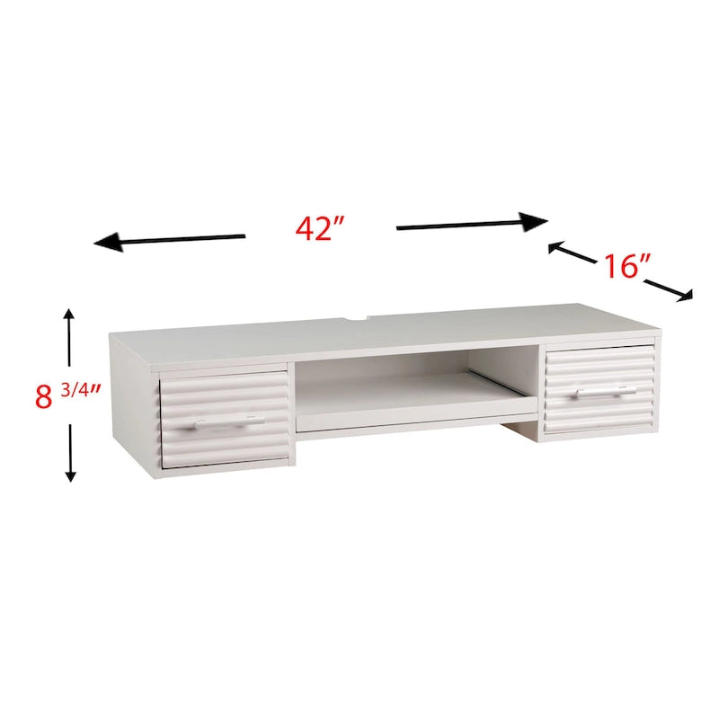 SEI Furniture Shaw Modern White 2-drawer Floating Wall-mount Desk