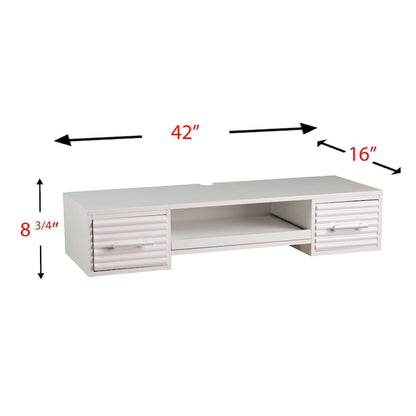 SEI Furniture Shaw Modern White 2-drawer Floating Wall-mount Desk
