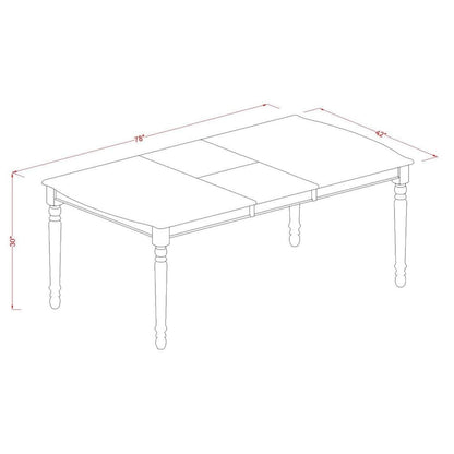 East West Furniture 9 Piece Kitchen Table Set Includes a Rectangle Dining Table and 8 Dining Room Chairs, Linen White