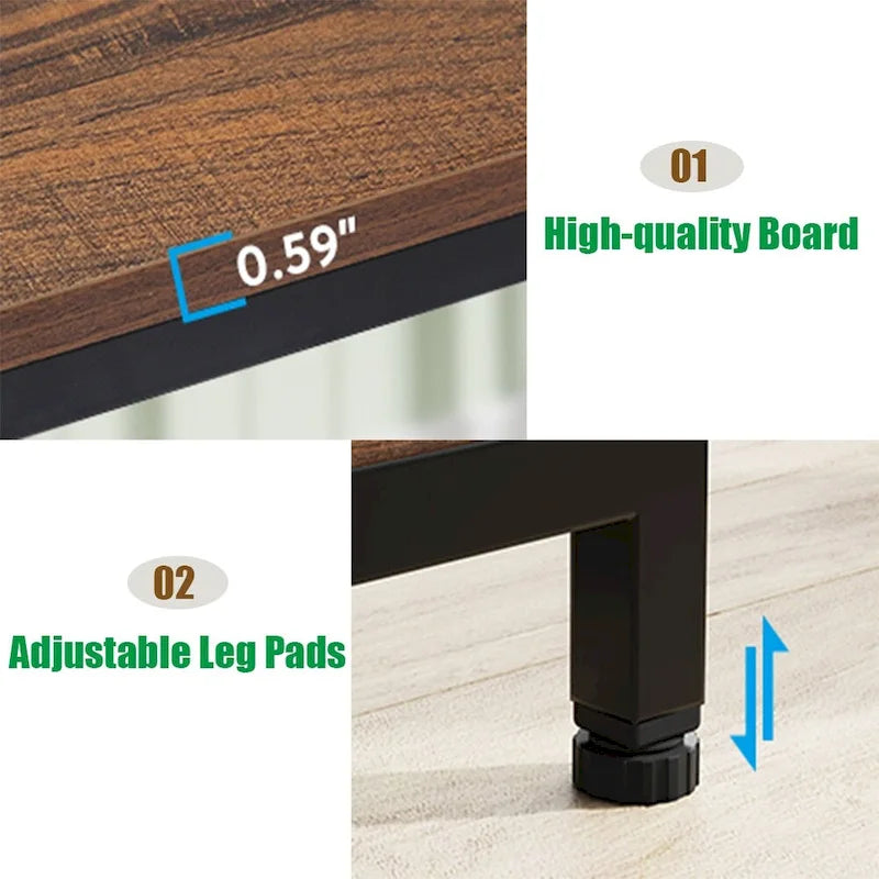 59 Corner L Shaped Desk with Monitor Stand and Storage Shelf,Reversible Large Workstation Desk Furniture for Home Office