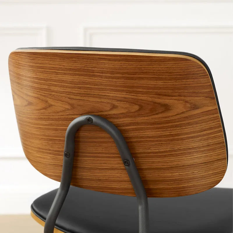 Art Leon Set of 2 Mid-century PU Leather Bentwood Dining Chairs