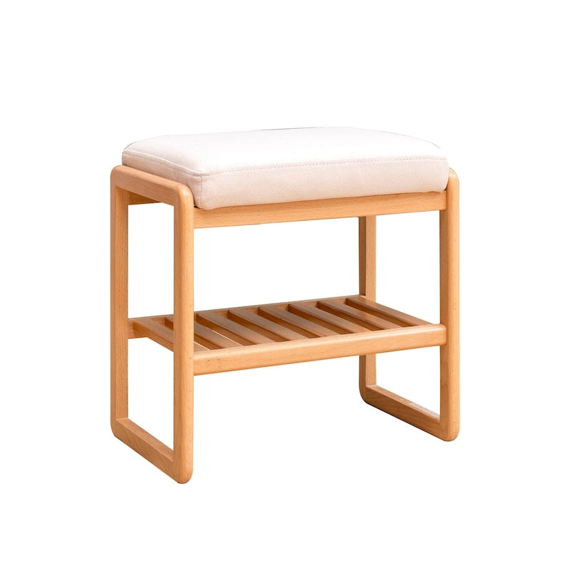 Natural Solid Wood Shoe Bench