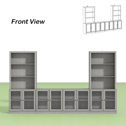 Media Console Glass Doors Modern Living Spaces Entertainment Center - 126x70.9