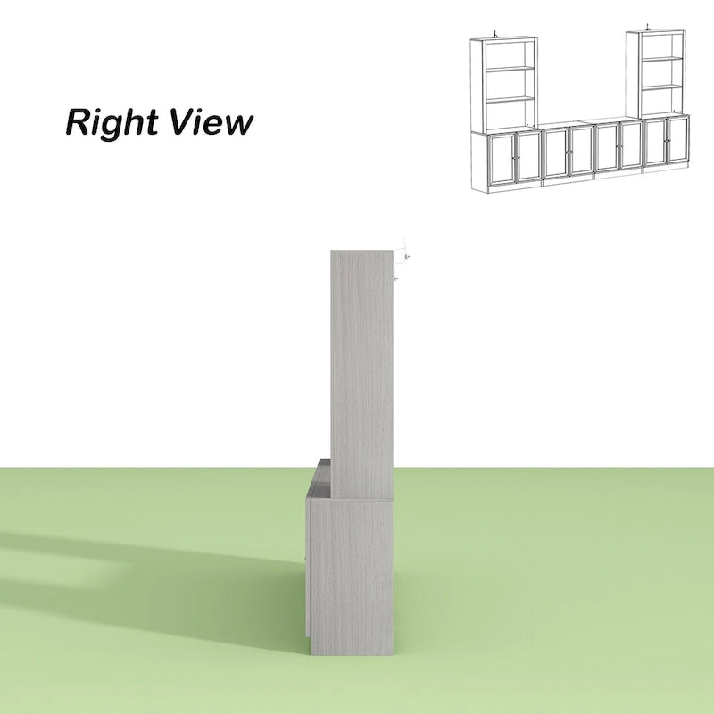 Media Console Glass Doors Modern Living Spaces Entertainment Center - 126x70.9