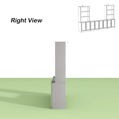 Media Console Glass Doors Modern Living Spaces Entertainment Center - 126x70.9