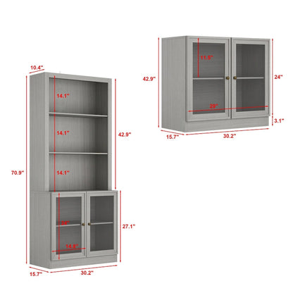 Media Console Glass Doors Modern Living Spaces Entertainment Center - 126x70.9