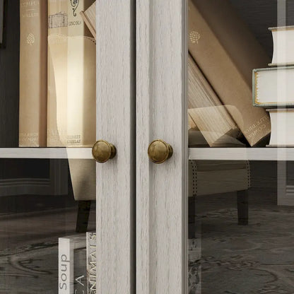 Media Console Glass Doors Modern Living Spaces Entertainment Center - 126x70.9