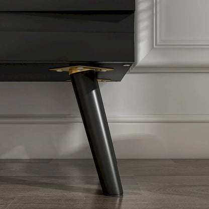 Modern Black Buffet Cabinet with Ample Storage Space Lacquer Sideboard