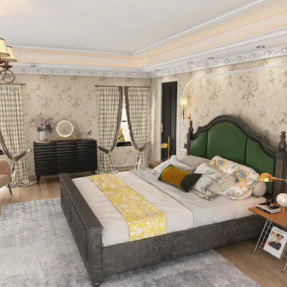 Modern Black Buffet Cabinet with Ample Storage Space Lacquer Sideboard