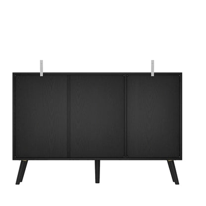 Modern Black Buffet Cabinet with Ample Storage Space Lacquer Sideboard